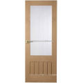 Puerta Interior de madera oficina con ventana de cristal